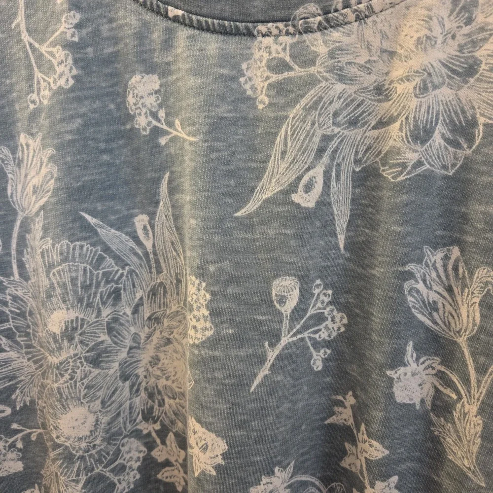 Jane + Delancey sz 3X green floral relaxed fit t-shirt top boho casual cottage - Picture 2 of 10